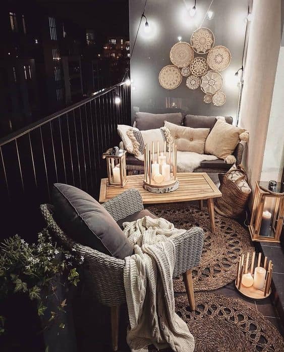 bed on small balcony decor idea